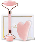 huefull Face Massager Rose Quartz Face Roller & Gua Sha Facial Tool Set by HUEFULL