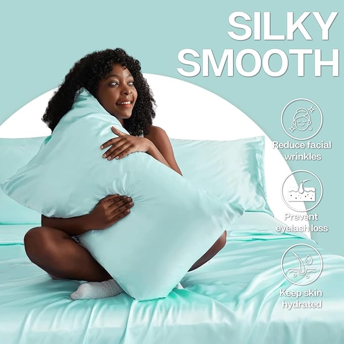 MR&HM Satin Pillowcase for Hair and Skin, Silk Satin Pillowcase 2 Pack - Image 4