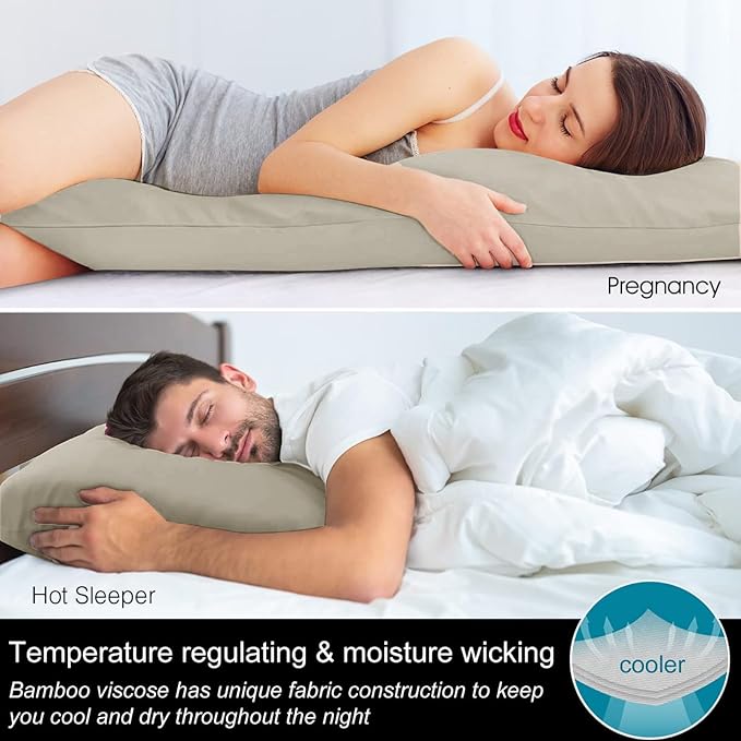 BEDELITE Body Pillow Cover, Rayon Made from Bamboo, Cooling Body Pillow - Image 3