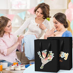 BagDream Black Gift Bags with Handles 8x4x11 Inch 50pcs Black Kraft Paper Bags Bulk, Medium Birthday Wedding Party Shopping Retail Merchandise Paper Sacks