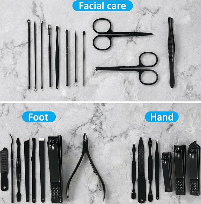 MINKINH Manicure Set Professional Nail Clipper Kit-26 Pieces Stainless Steel - Image 3