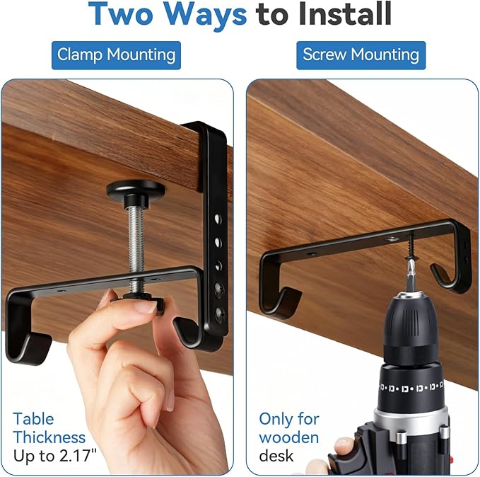 SHUWEI 36" Under Desk Cable Management Tray, Premium Fabric Cable Management for Desk, Clamp/Screw Mount Cable Tray for Office and Home (White, 36" L)