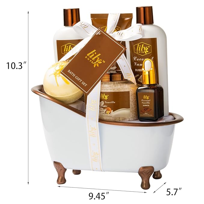 Mothers Day Gifts for Mom, Gifts for Women, 7-Piece Coconut Vanilla Bath and - Image 7