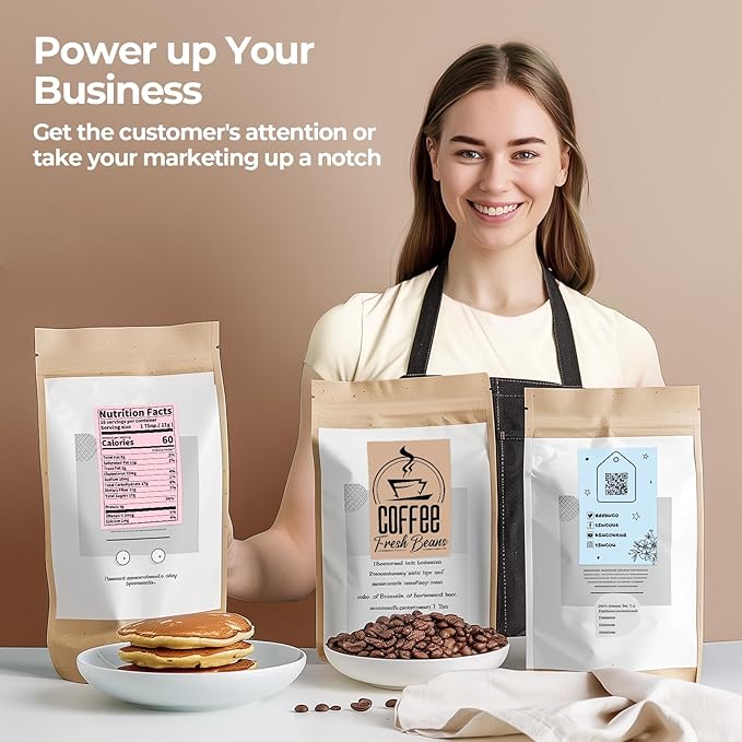 MUNBYN Brown 4"x6" Direct Thermal Shipping Labels, Commercial Grade Permanent Adhesive Fanfold Mailing Postage Label Paper for Thermal Printers and Packages, 220 Sheets per Stack