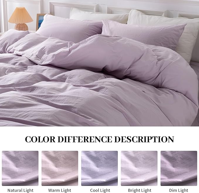 NEXHOME PRO Duvet Cover Set King Size Linen Feel Textured Organic Natural 100% - Image 2