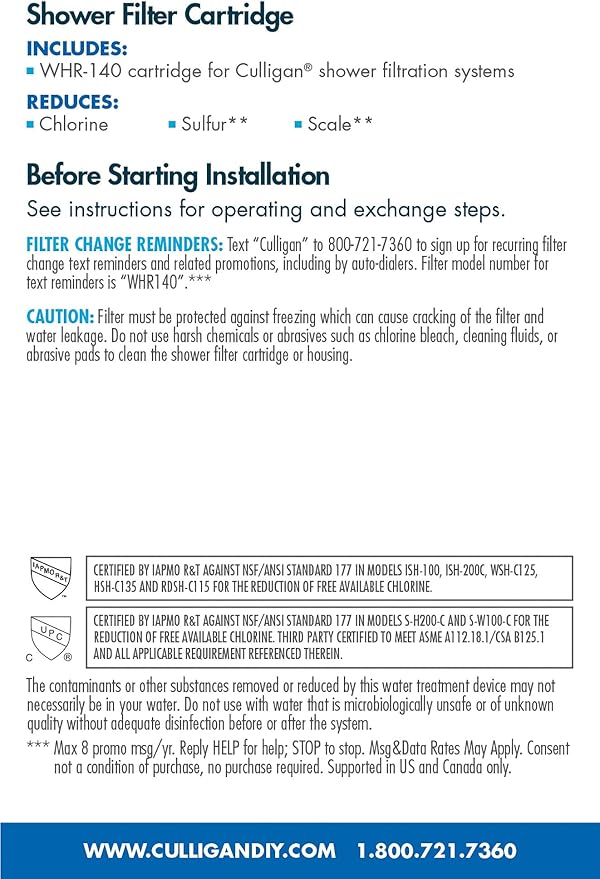Culligan® Official Shower Filter Replacement WHR-140 Cartridge - Image 5