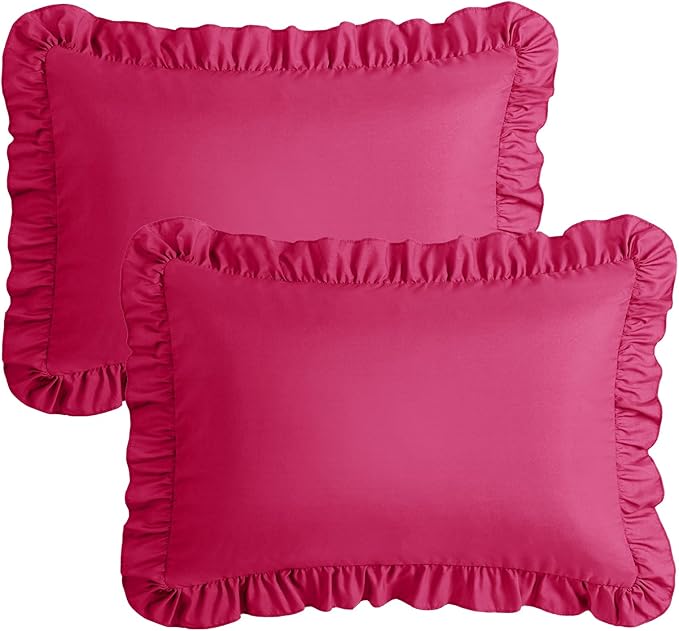 KKJIAF Ruffle Pillow Cases Queen Size Set of 2, Ruffled Pillow Covers - Image 7