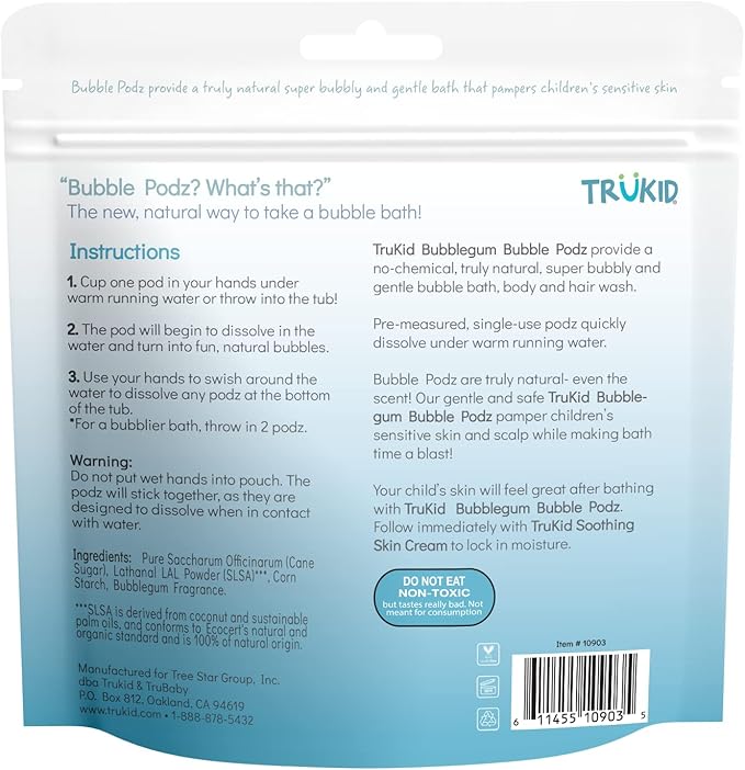 TruKid Bubble Podz Bubble Bath for Kids, & Babies, Tear Free Gentle & - Image 8