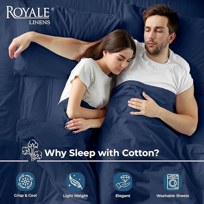 Royale Linens 100% Organic Cotton King Flat Sheet Only - Image 3