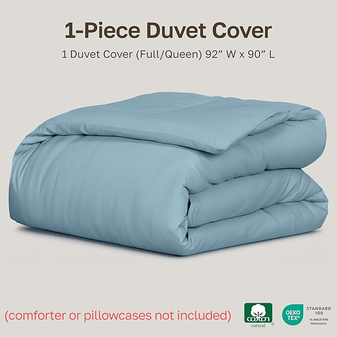 California Design Den Natural 100% Long Staple Cotton Duvet Cover Queen - Image 5
