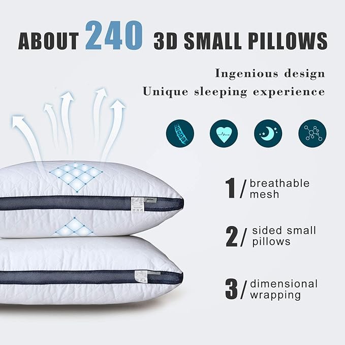 Meoflaw Pillows for Sleeping, Luxury Hotel Pillows Queen Size Set of 2 - Image 2