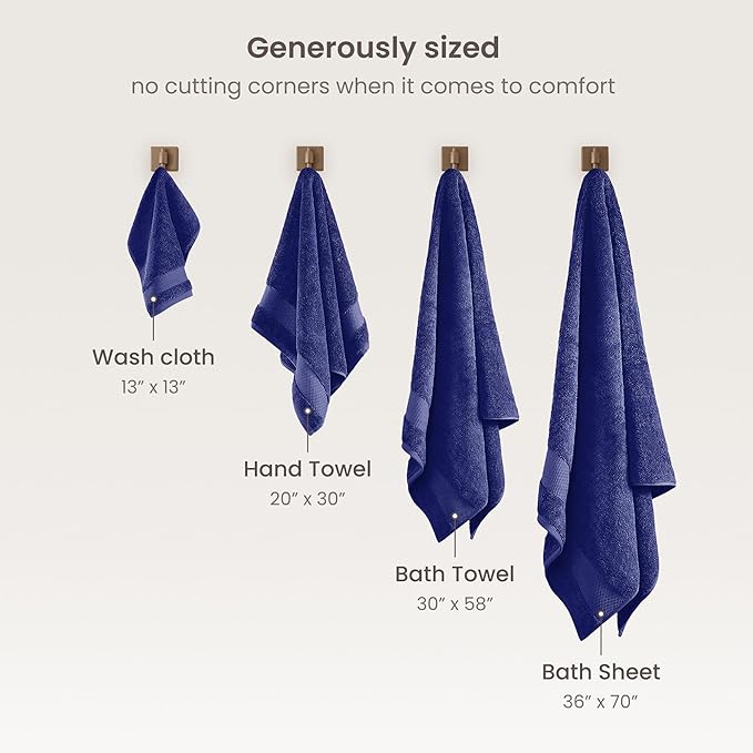 BIOWEAVES 100% Organic Cotton Bath Towel Set | 700 GSM Plush 6-Piece Premium - Image 7