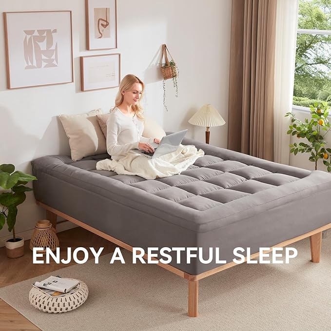 BDEUS Dual Layer 5 Inch Memory Foam Mattress Topper Full Size, 2 Inch Gel - Image 8