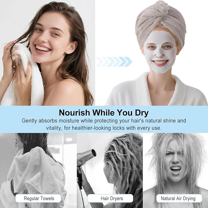 Microfiber Hair Drying Towel Wrap - Image 4