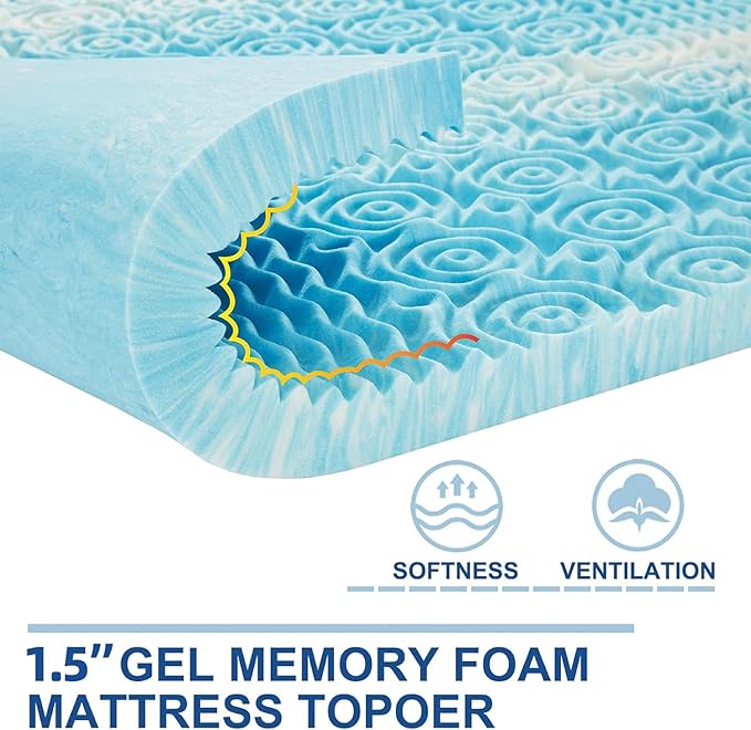 SINWEEK 1.5 Inch Memory Foam Mattress Topper Twin XL, Twin Extra Long Mattress - Image 2