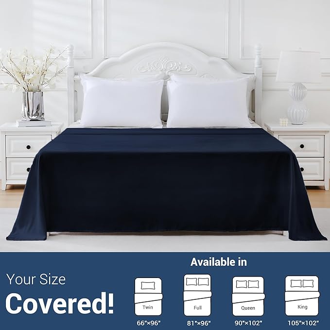 Bulk Queen Flat Sheets Only, 6 Pack Quick Sort Top Bed Sheet, Color-Coded Label - Image 5