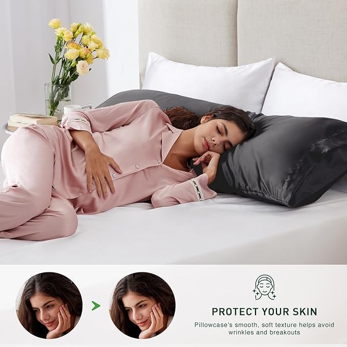 Love's cabin Satin Body Pillowcase 20x54, Cooling Pillow Cover - Image 3