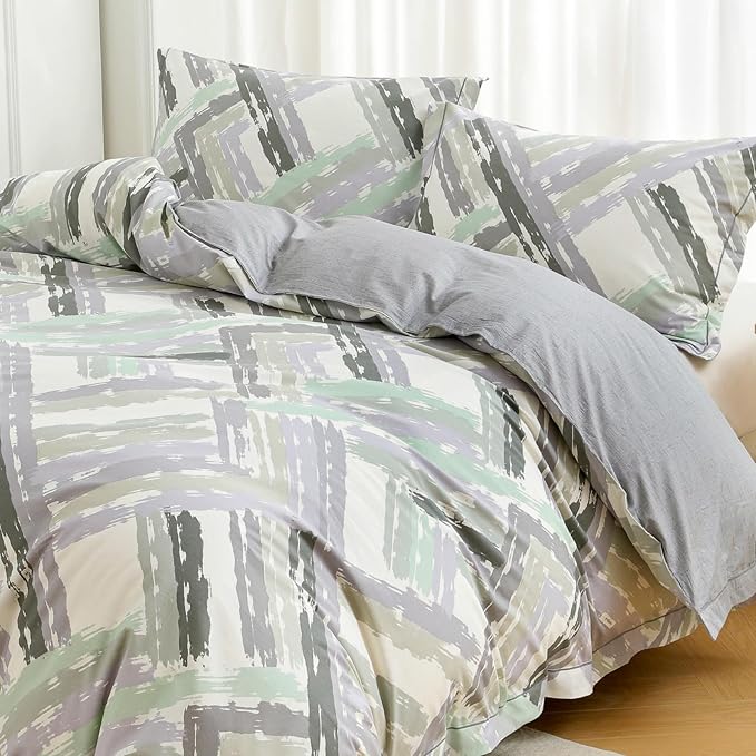 OAITE Duvet Cover Set King Size Floral Pattern Ultra Soft 100% Cotton Duvet - Image 2
