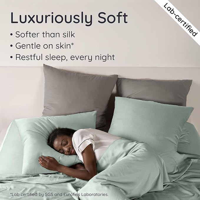 Bambaw 100% Viscose Derived from Bamboo Sheets Queen Size Deep Pocket Set – - Image 4