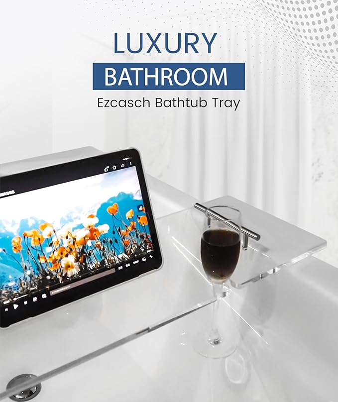 Acrylic Bathtub Tray Clear Bathtub Caddy Bath Tray Table - Image 4