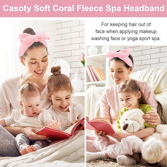 Casoty 10 Pcs Pink Makeup Headbands, Hair Band - Image 6