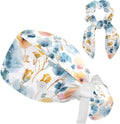 Scrub Cap with Hair Scrunchy, Ponytail Holder Surgical Cap by FVQL