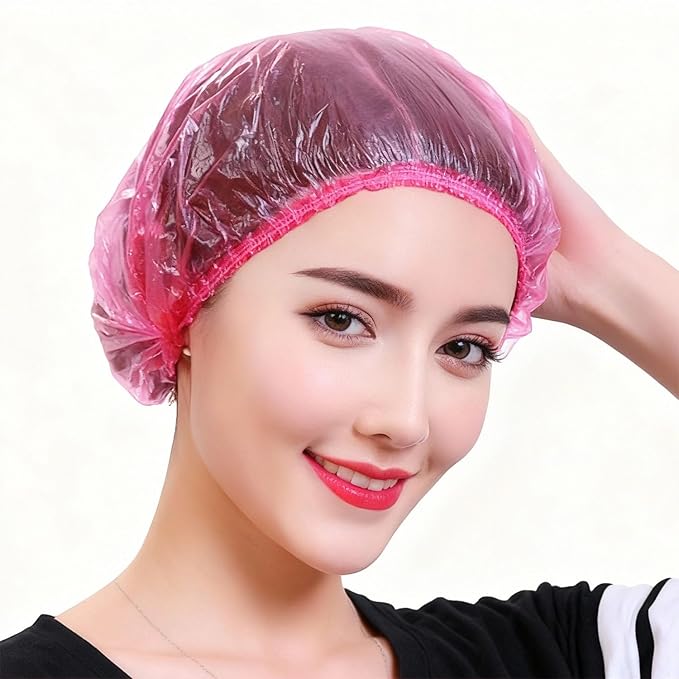 200 PCS Disposable Shower Caps Thickened Waterproof Hair Bath Caps by MISSJOJIAY