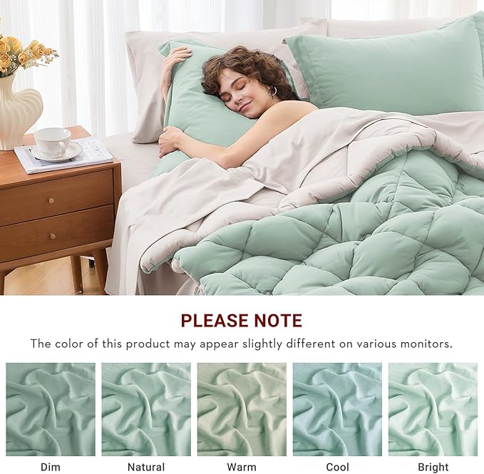 MUXHOMO 5 Pieces Twin Comforter Set, Reversible Bed in a Bag Twin Size - Image 4