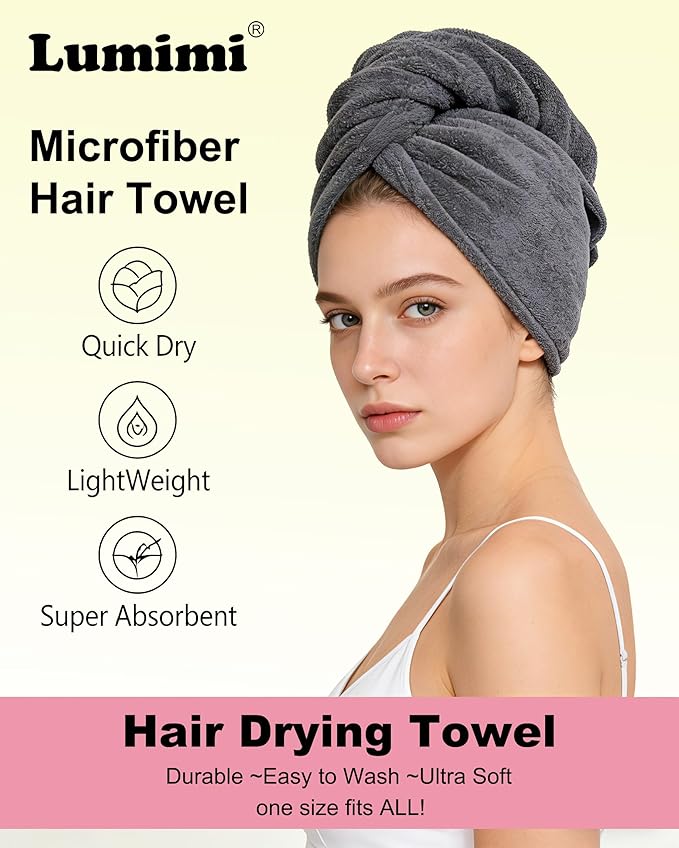 Lumimi Hair Towel Wrap 4 Pack for Women - Image 2