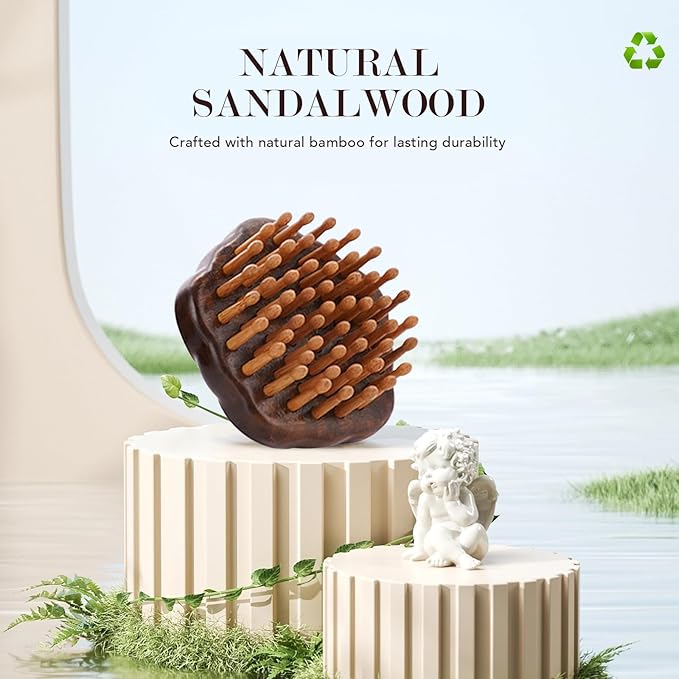 Wooden Scalp Massager for Hair Growth Support, Bamboo Scalp Massager Brush for - Image 4