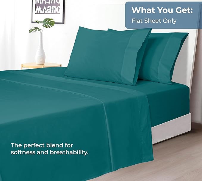 Royale Linen 100% Organic Cotton California King Flat Sheet Only - Image 5