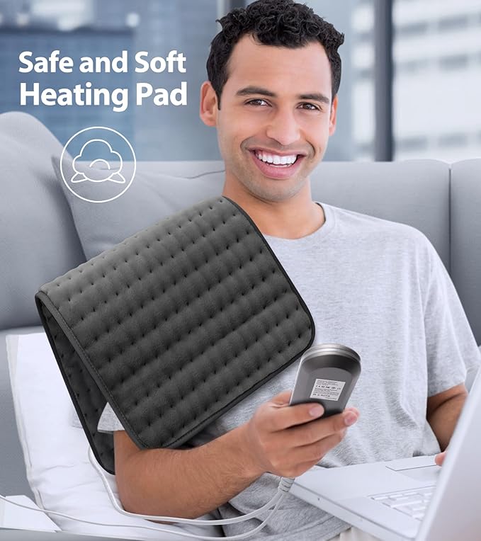 Heating pad for Back Pain Relief, Heating Pads for Neck, Fathers Mothers Day - Image 5