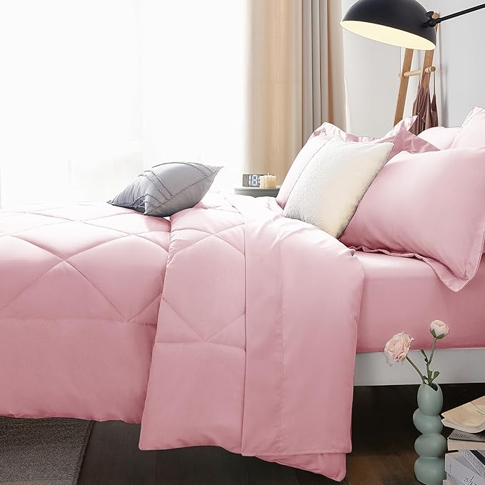 CozyLux King Size Comforter Sets Pink - Image 9