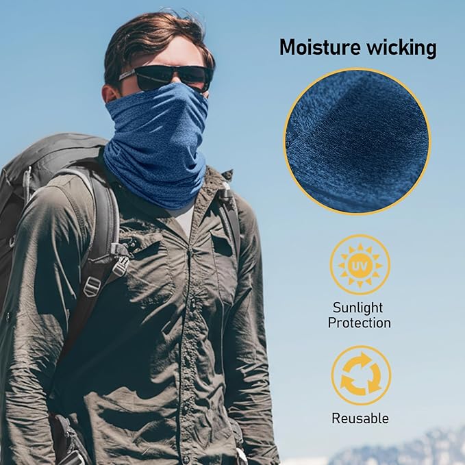 TICONN Neck Gaiter Face Cover Scarf, Neck Warmer Breathable Sun & Wind-proof - Image 3
