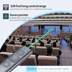 Norwii N95 Bluetooth Presentation Clicker with USB-A Receiver, PowerPoint Clicker for Presentation Remote, Rechargeable Wireless Presenter Pointer, Slide Clicker for PC/Laptop/e-Book(Green, BLE&USB-A)