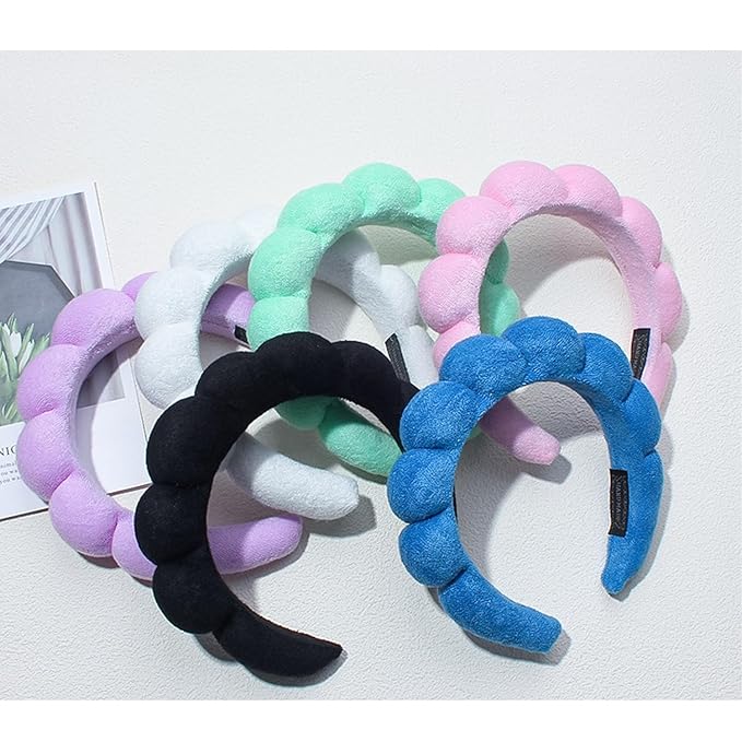 Spa Headbands for Washing Face Makeup Skin Care Headband Women Bubble Facial - Image 4