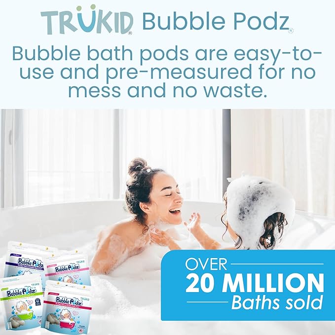 TruKid Bubble Podz Bubble Bath for Kids, & Babies, Tear Free Gentle & - Image 7