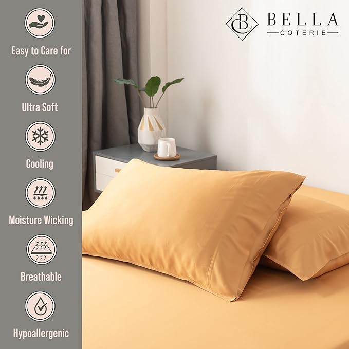 Bella Coterie | Luxury Bamboo Viscose Queen Size Pillowcase Set | 100% - Image 2