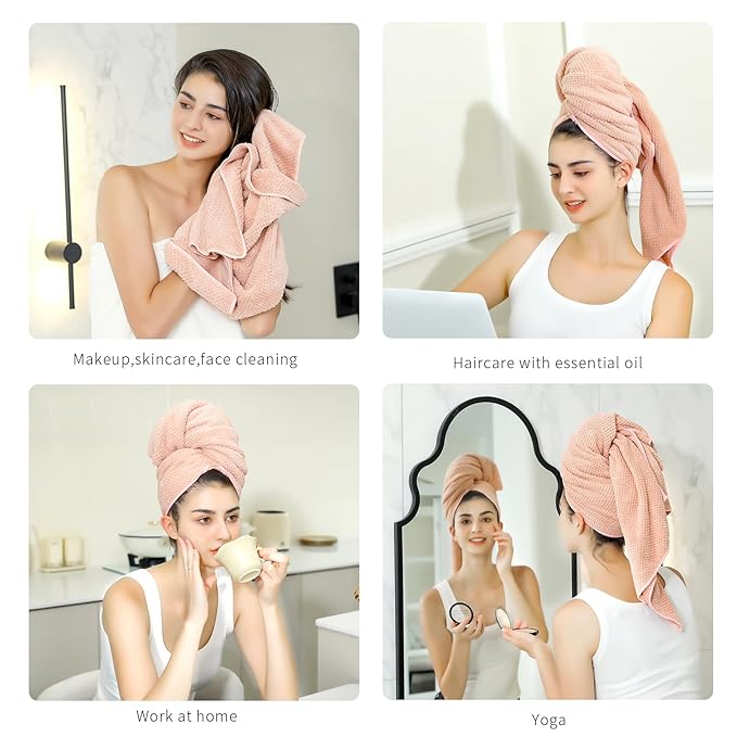 Microfiber Hair Towel Quick Dry Hair Towel Hair Drying Towels Suitable - Image 4