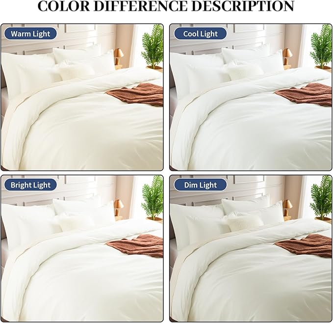 NEXHOME PRO Queen Duvet Cover Set, 100% Washed Cotton - Image 4