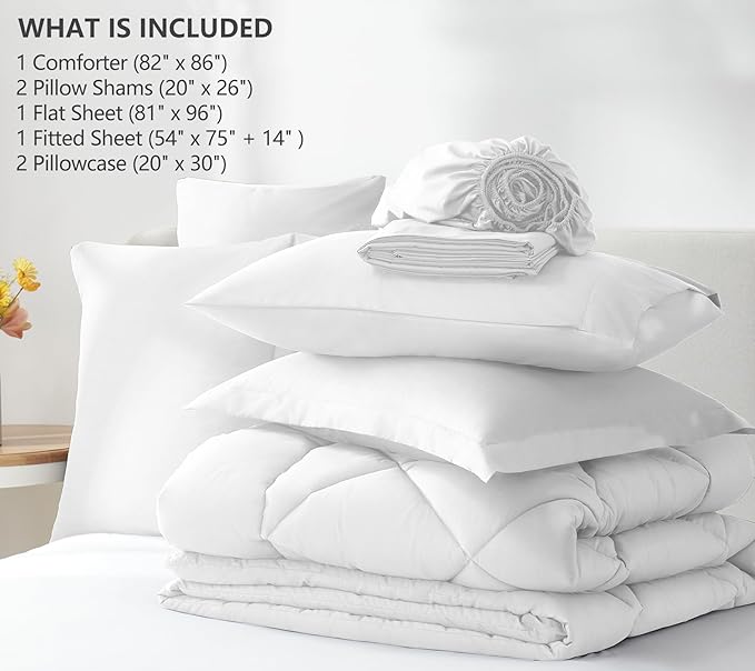 CozyLux Full Size Comforter Sets White - Image 6