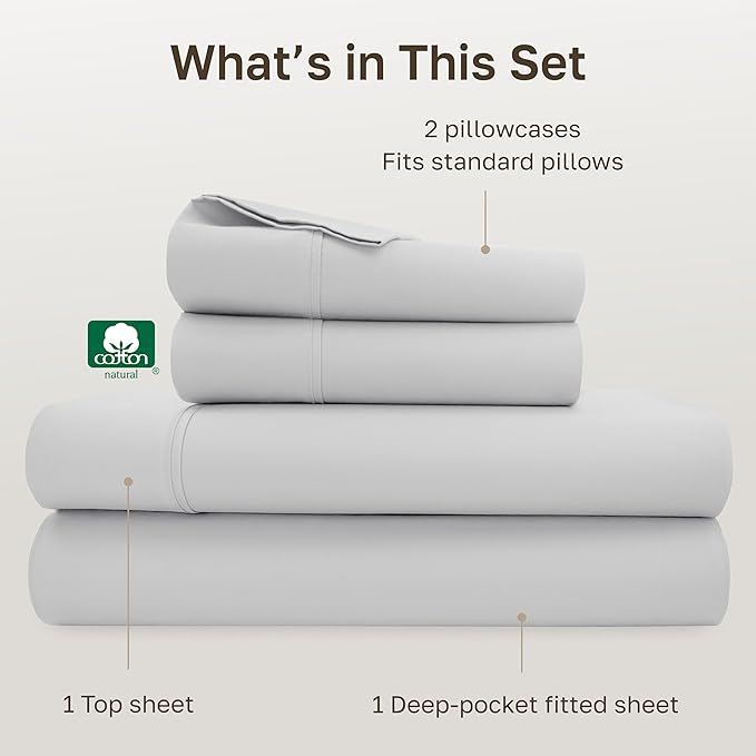 California Design Den Soft Cotton Full Size Bed Sheets Set, 400 Thread Count - Image 4