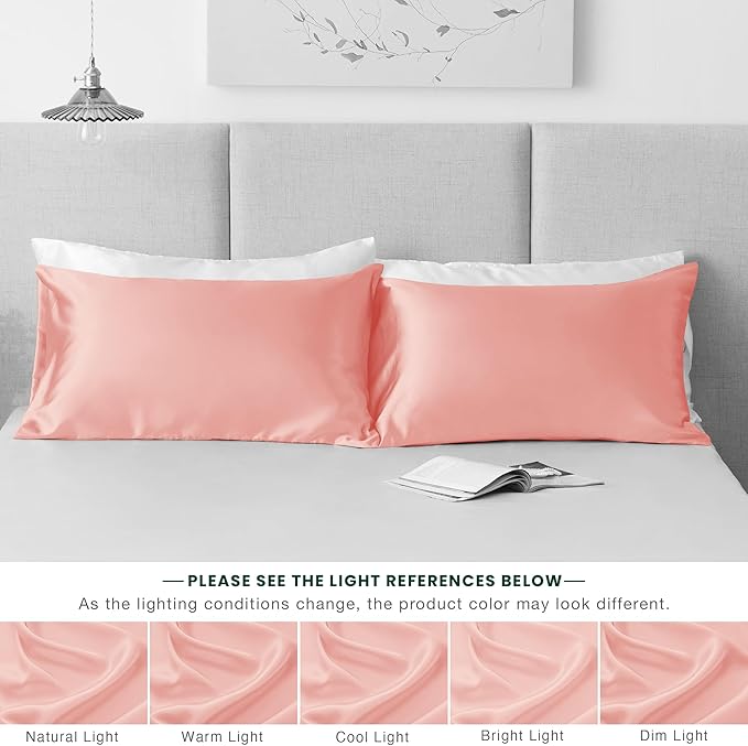 Love's cabin Satin Pillowcase Set of 2 Queen Size 20x30, Cooling Pillow Covers - Image 7