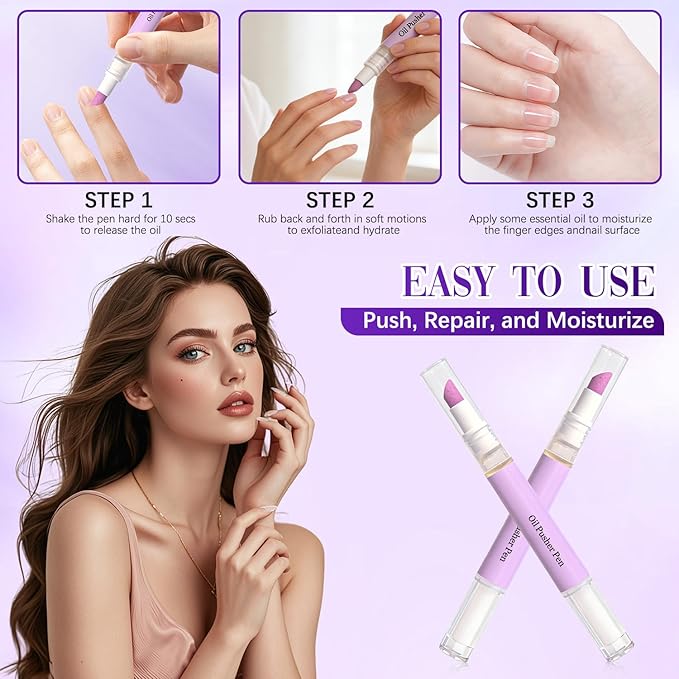 2Pcs 2-in-1 Cuticle Oil Pusher Pen, 2026 New Ceramic Cuticle Pusher & Oil Pen - Image 7
