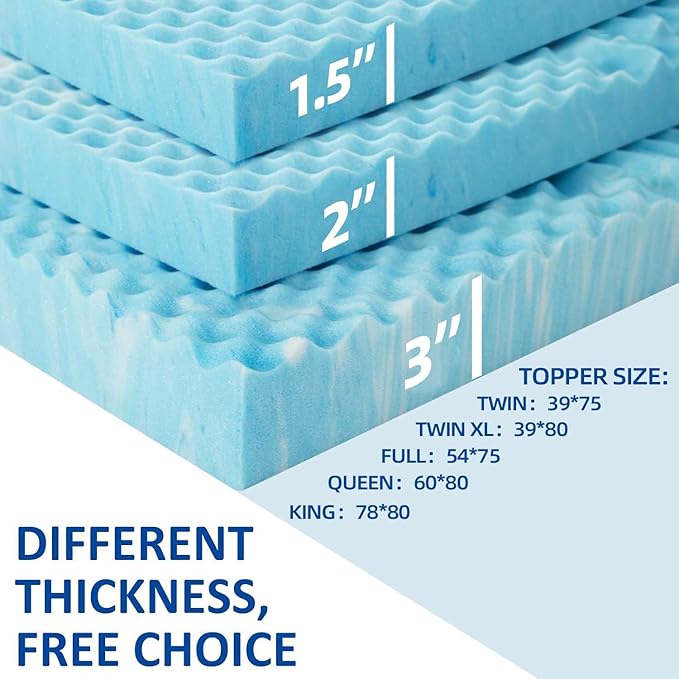 SINWEEK 1.5 Inch Memory Foam Mattress Topper Twin XL, Twin Extra Long Mattress - Image 7