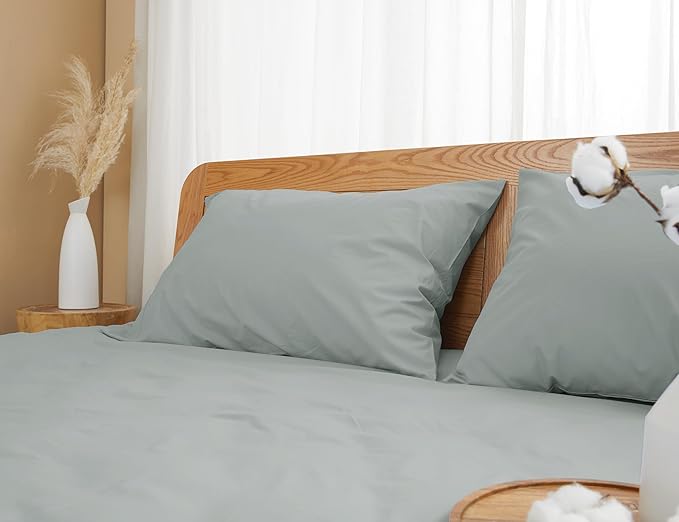 Pillow Cases, King Size Cotton Percale Weave Pillowcases, Pre-Shrunk Breathable - Image 7