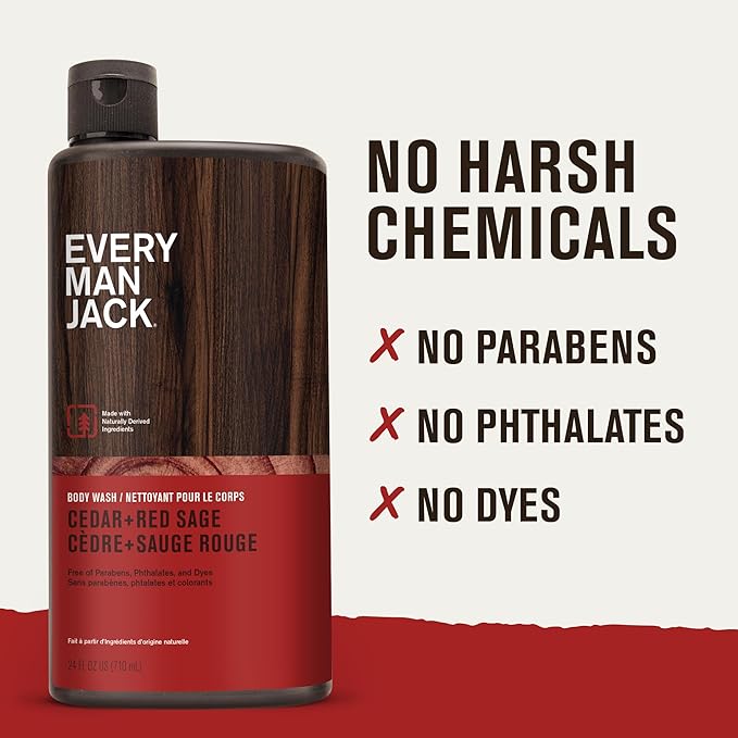 Every Man Jack Nourishing Cedar + Red Sage Mens Body Wash - Image 6