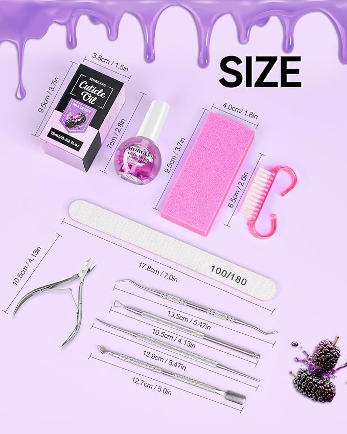 MORGLES Nail Care Kit, Manicure and Pedicure Tools Kit, 3 Nail File 100/180 - Image 7