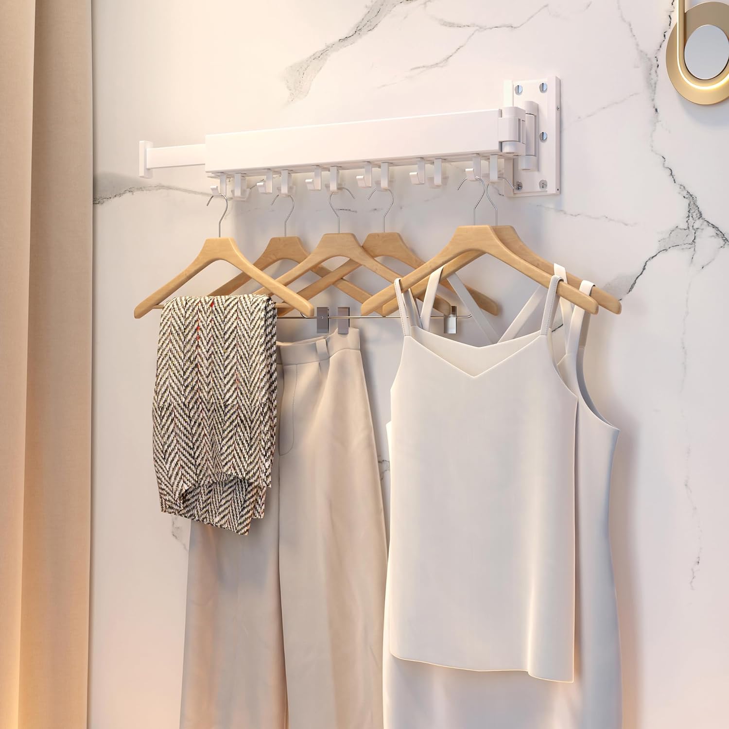 Clothes Drying Rack Wall Mounted,Drying Rack Clothing Wall Mount,Laundry Drying Rack,Collapsible Dying Racks for Laundry