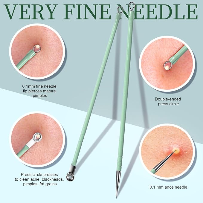 Teenitor 7 Pcs Surgical Grade Blackhead Remover Tools and Pimple Popper Tool Kit - Image 5